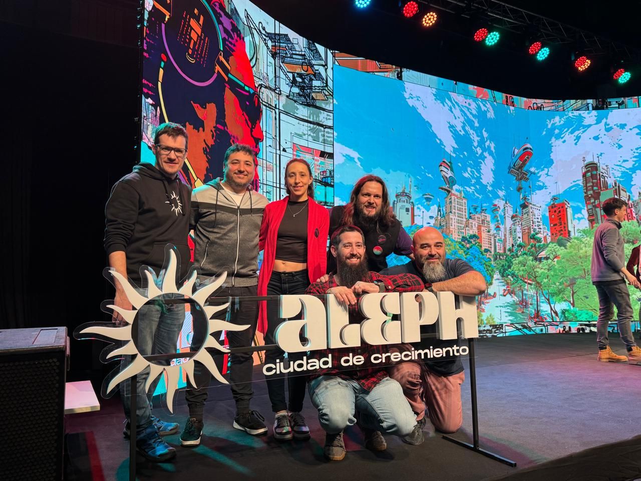 Celebrating the team presentation at ALEPH